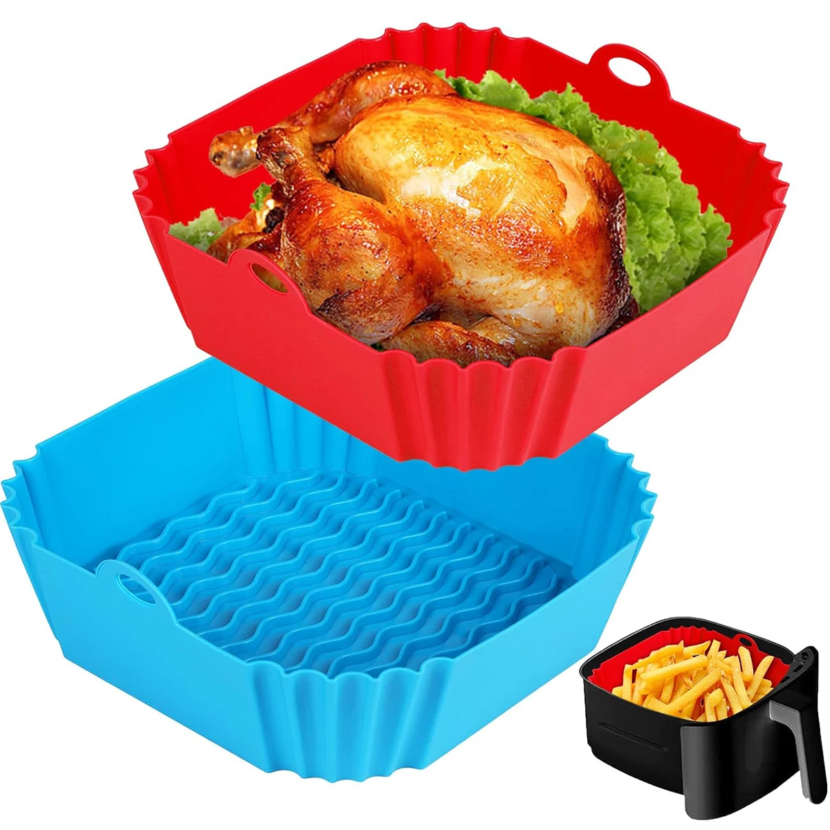 Air Fryer Silicone Pot Liner - Silikonowe wkładki do frytkownicy beztłuszczowej, koszyk