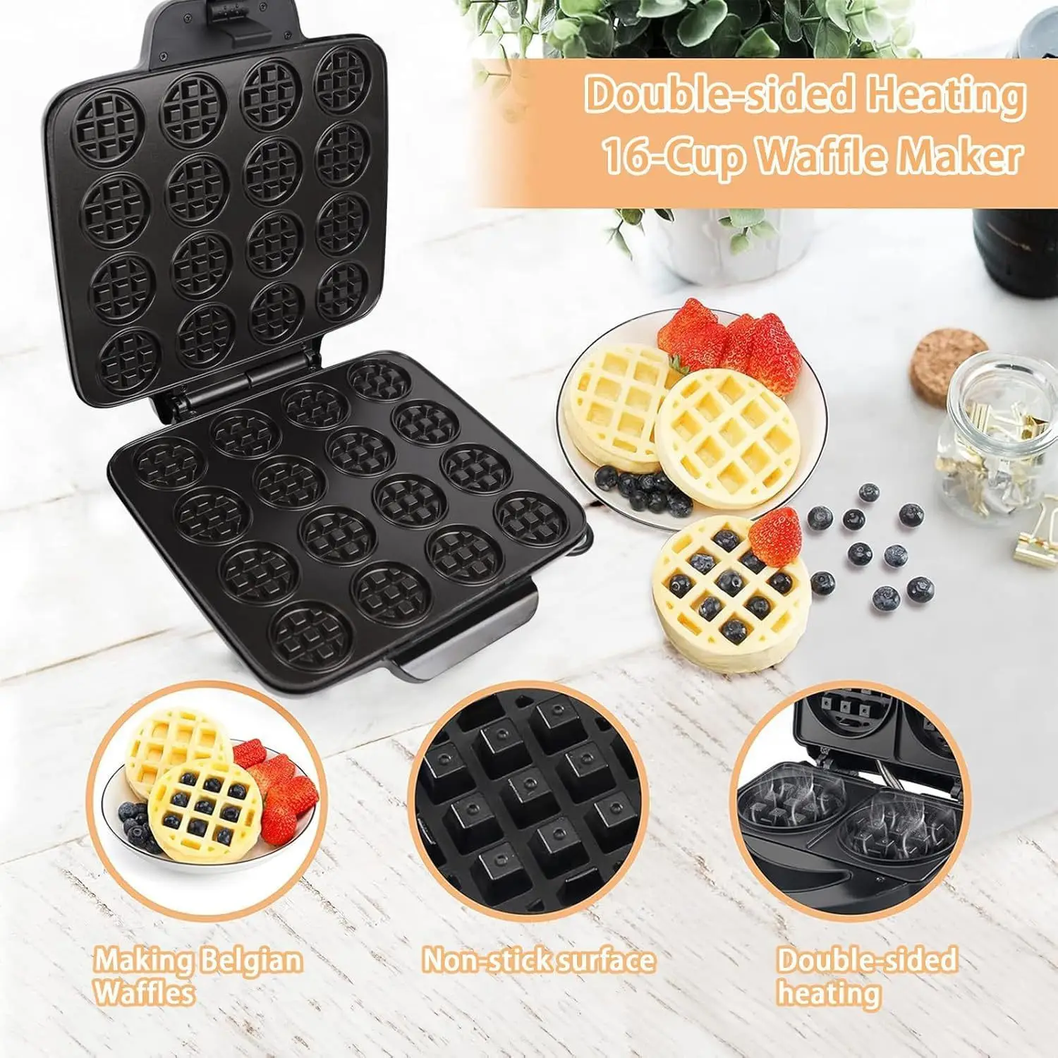 Maszyna do gofrów z 16 otworam – Mini Waffle Maker Machine recenzja i cena