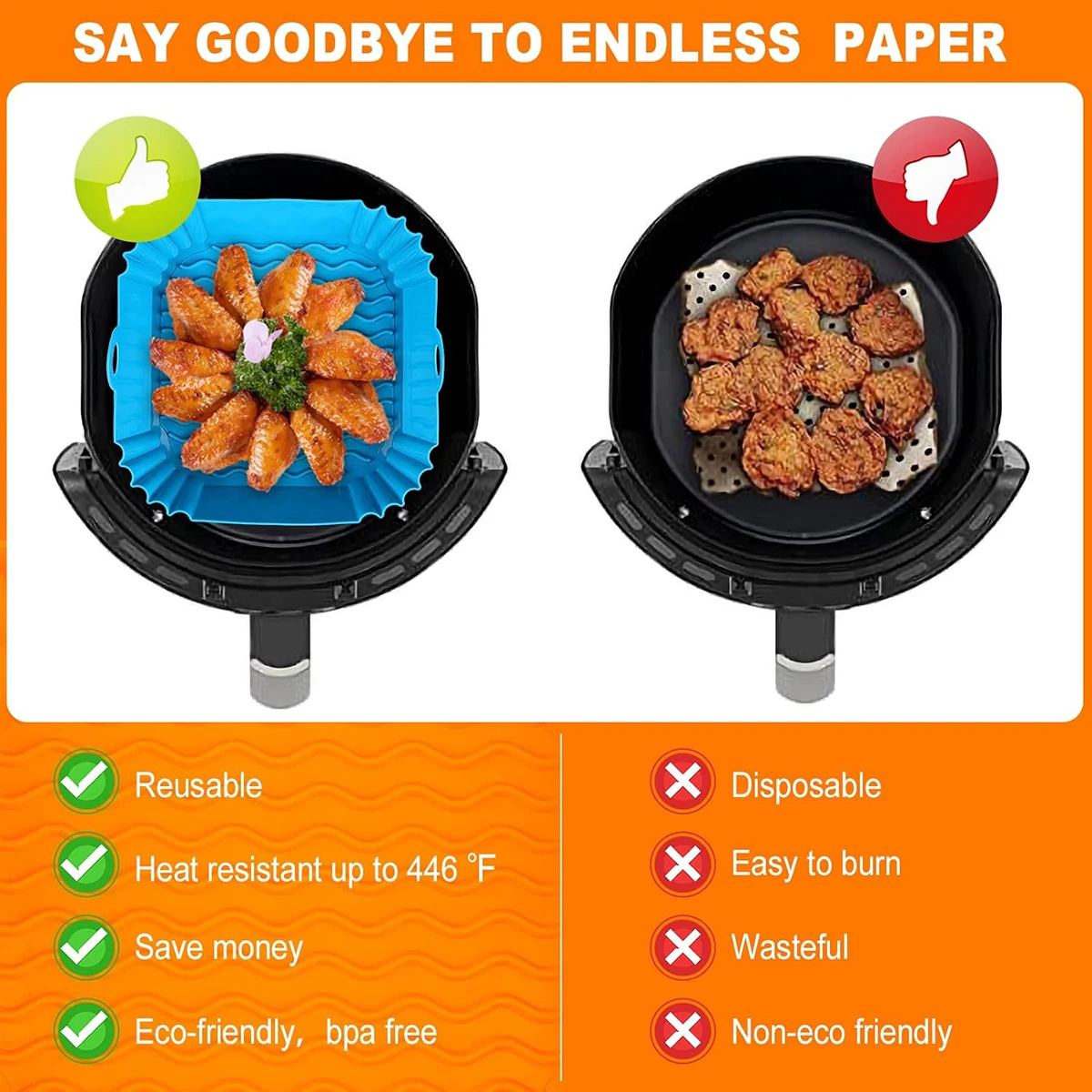 Silikonowe wkładki do frytkown – Air Fryer Silicone Pot Liner recenzja i cena