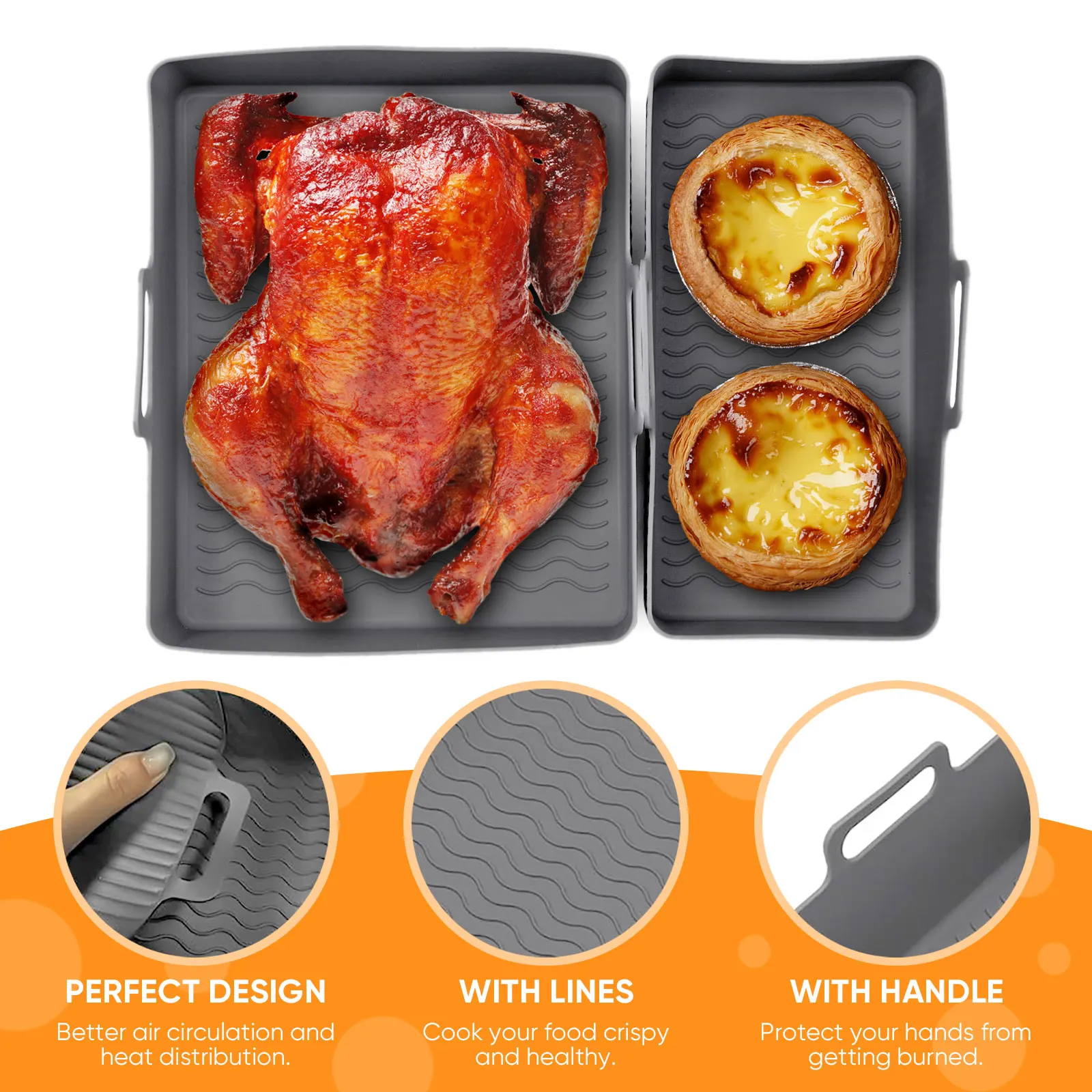 Zestaw 2 szt. silikonowych mat – Air Fryer Silicone Pot Liner recenzja i cena